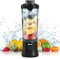 Mulli Tragbarer Mixer, Neu gestartet persönlicher Mixer für Shakes und Smoothies, wiederaufladbarer Mini-Mixer, 600 ml mit Reisedeckel für Zuhause/Küche/Fitnessstudio