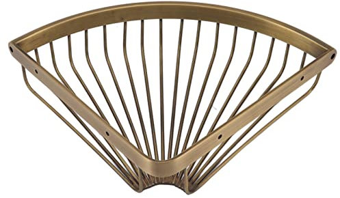 Corner Shower Caddy Vintage Bathroom Organizer Triangular Storage Rack Shelf Brass Stainless Steel Screw Installation