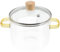 GANAZONO Casseruola Borosilicato 1. Pentola Cucina in 6 Litri Pentola per Cottura a Lento con Coperchio E Manico per Latte Zuppa Cereali