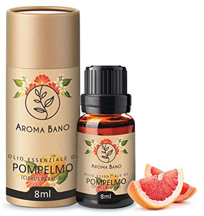 Olio Essenziale Pompelmo Italiano 8ml Puro E Naturale Ideale Per Diffusore Oli Essenziale – Aromaterapia E Aroma Naturale Bevande. (Olio Pompelmo 8ml)