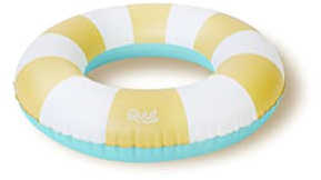 Quut – Premium Schwimmring 40 cm aufblasbare Boje – Design und Spaß – ab 18 Monaten – langlebiges Premium-Vinyl bananenblau