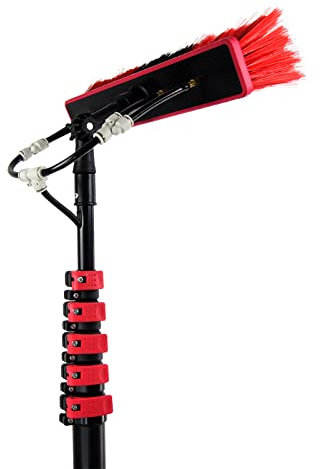 Ddasam Palo di Pulizia Finestre da, Kit Pulizia Pannelli Fotovoltaico Pulizia di Pannelli Fotovoltaici e Solari, Kit Detergente per Finestre, Attrezzatura per Kit di Lavaggio Esterno (7.2m/24FT)
