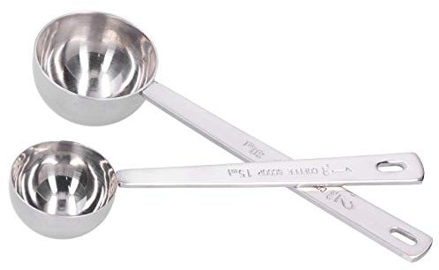 2Pcs Measuring Spoon Set, Stainless Steel Stackable Dual Sided Teaspoons and Tablespoons with Long Handle, Kitchen Utensils for Baking, Measuring Tools, Cooking, Cups - Silver