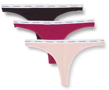 Calvin Klein 3 Pack Thong (Low-Rise), Perizoma Donna, Multicolore (Purple Potion/Subdued/Black Other Version), XL