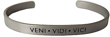 MEIN MANTRA by alexa Armband Armreif Herren silber sandgestrahlt oder anthrazit matt mit Spruch in Latein in Geschenkbox