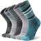 ANTSANG Merino Wolle Wandern Socken für Herren und Damen 5 Paare Warme Winter Dicke Kissen Feuchtigkeit Wicking Crew Boot Socken(Graue Serie/Grün,42-46)