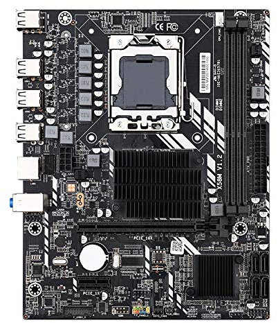 Flisdtry Scheda madre del computer X58M 2.0, CPU Xeon a 1366 pin X5650 5670 Supporta DDR3 ECC Memory Game Kit Scheda Madre