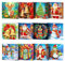 HNLMZ Weihnachtskarte Strass Handwerk Grußkarte,12 Stücke Weihnachten Karten DIY Diamant Painting,Handgefertigte Weihnachten Grußkarten,DIY-Diamant-Gemälde Weihnachtskarten