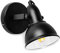HiBay Wandleuchte innen 1 Flammig E27 Wandlampe Vintage Schwarz-Weiß Deckenstrahler Schwenkbar Metall für Küche Wohnzimmer Schlafzimmer Ohne Leuchtmittel