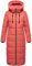 MARIKOO Damen Wintermantel warmer Steppmantel lang mit abnehmbarer Kapuze Nadeshikoo XVI Rouge Gr. XXL