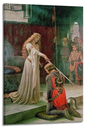 The Accolade (1901) Poster von Edmund Blair Leighton, Bilddruck, Wandkunst, Gemälde, Leinwand, Kunstwerk, Geschenkidee, Raumästhetik, 60 x 90 cm