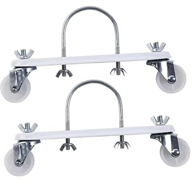 JISADER 2 uds Soporte de Rueda de Calentador Lleno de Aceite con Ruedas Piezas de Repuesto Suave y fácil de Mover Accesorios universales de 8,3 Pulgadas de, Rueda Blanca