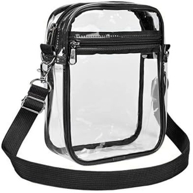 DONGKER Transparente Umhängetasche, PVC Durchsichtige Schultertasche Handtasche mit verstellbarer Riemen für Männer und Frauen