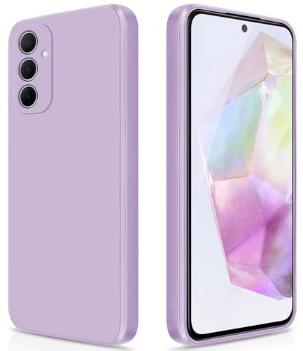 GiiYoon Cover per Samsung Galaxy A35 5G Custodia in Silicone, Custodia Antiurto Case Sottile in Silicone TPU con Strato Interno in Fibra e Protezione della Fotocamera, Viola