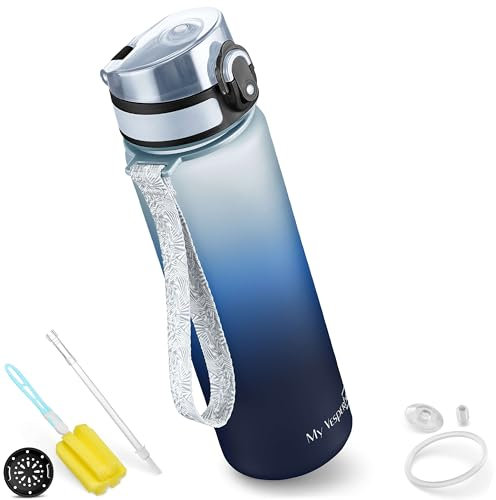 My Vesperbox Minny Kinder-Trinkflasche 500ml – Auslaufsicher & BPA-frei – inkl. Ersatzdichtung, Reinigungsbürste, Fruchtsieb & optionalem Strohhalm – Ideal für Schule, Kindergarten & Sport