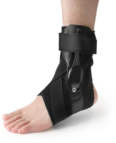 MILAIUN Sprunggelenkbandage mit PE Stabilisators Schiene und Bandage für Fußgelenk| Knöchel- Einstellbares Fußbandage- für Links oder Rechts- für Plantarfasziitis, Arthritis (L)