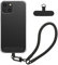 kwmobile Coque Compatible avec Apple iPhone 15 Coque - Housse de Téléphone Transparente en TPU avec Dragonne 15 cm - Transparent-Noir