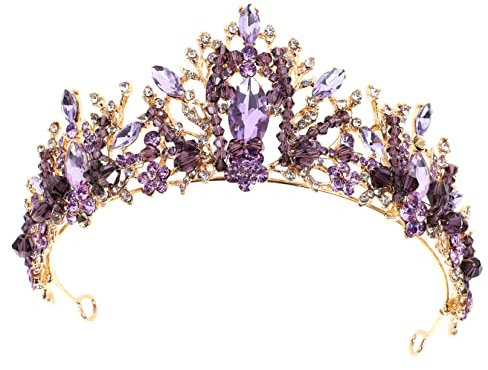 HAPINARY 1stück Violette Kristallkrone Für Braut Hochzeits Haarschmuck Tiara Luxuriöses Damen Diadem Für Besondere Anlässe Leicht Und Langlebig Für Hochzeiten Und Partys