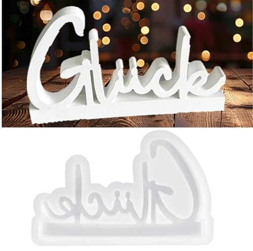 Glück Silikonform Kerzenhalter - DIY Gießformen für Harz, Gips - Silikon Gießformen zum Gießen