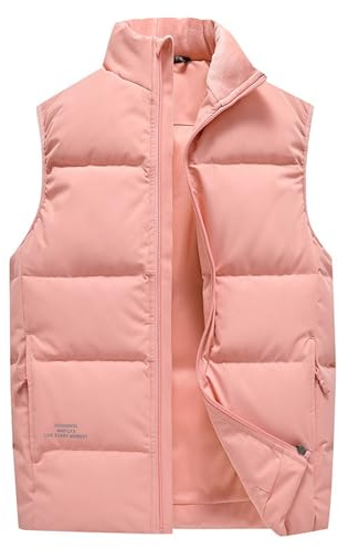 Icegrey Veste sans Manches Homme en Hiver Gilet Blouson léger à col Montant Bodywarmer de Sport Doudoune Manteau, Rose