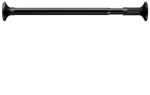 Tringle à rideaux sans perçage en acier inoxydable - Barre de douche à ressort - Barre extensible - Longueur réglable - Tringle noire (50 cm, 80 cm)