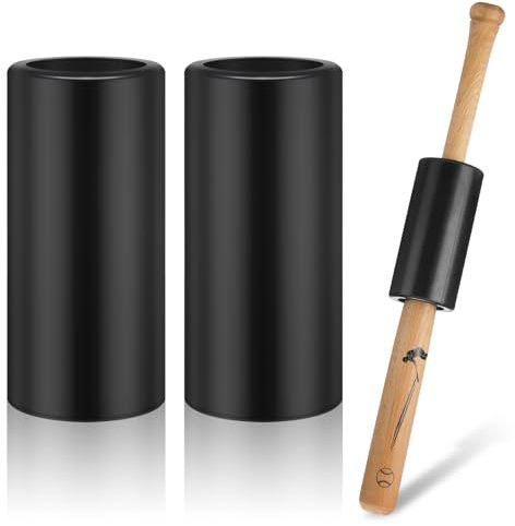 WinnerWhy Baseballschläger-Gewichtshülse, 680 g, schwarz, Baseball-Schläger, Donut-Trainingshilfe, verstellbares Schlägergewicht für Jugendliche, Überlastung, Schwungtraining, 2 Stück