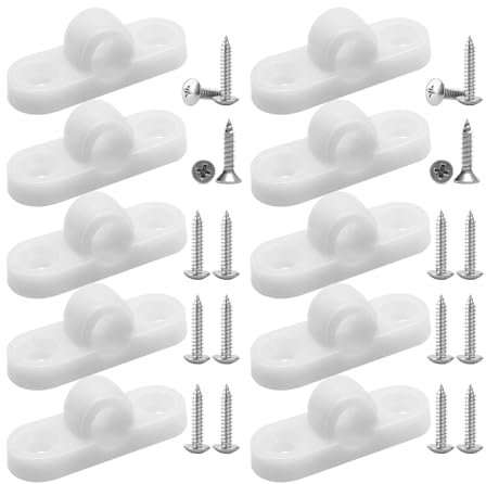 HAFRILY Lot de 10 œillets muraux en plastique PP avec 20 vis pour auvent, caravane, auvent, montage vertical ou horizontal, accessoires de caravane