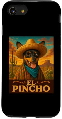 Miniatura Pinscher El Pincho Wild West Cowboy Western Dog Carcasa para iPhone SE (2020) / 7 / 8