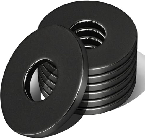 XRXYMQ 50 rondelle M10 nere, rondelle per carrozzeria, M10 x 20 mm, dischi grandi per barra filettata, rondelle nere per bulloni e viti