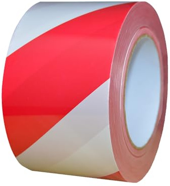 YXSF Absperrband Warnband nicht klebend Rot-Weiß 7.5 cm x 200 m - Zur Absperrung und Markierung von Gefahrenbereichen