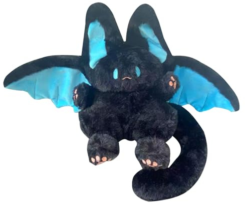 Soft Creepy Goth Bat Plush – Goth Bat Toy | Plüschtier-Sofakissen aus dunklem Element | Fledermaus-Termor-Kissen aus dunklem Plüsch für das Wohnzimmer im Schlafzimmer, süßes Geschenk