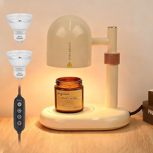 Dreamhigh® Candle Warmers Lamp with Timer, 50W Candle Heater, Electric Wax Warmer, Dimmable, Suitable for Living Room, Bedroom, Office, Yoga or Cafe, Great Gifts for Valentine's Day, Christmas