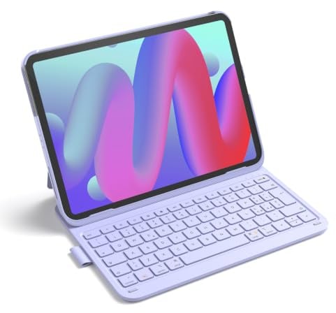 Inateck Custodia Tastiera iPad A16/10a Gen, Ultraleggera 427g | Per iPad Air 11 M4/M3/M2, Air 5/4, Pro 11, porta penna nascosto, AirTap, Viola