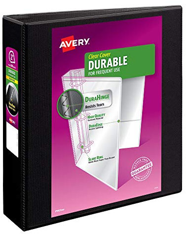 Avery (R) Durable View 3-Ringbuch, 5,1 cm EZD Ringe, 1 schwarzer Ordner (09500)