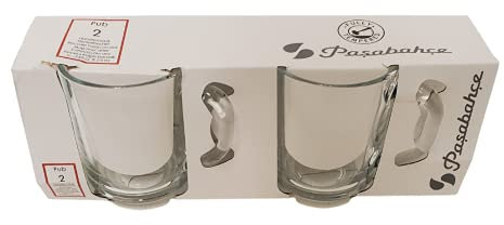Pasabahce 55029 - Tea Glass with Handle Pub for Tea, Latte Macchiato, Irish Coffee, Punch, Mulled Wine, Hot Chocolate, Set of 2