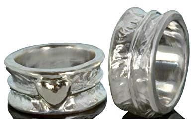 Goldschmiede Eheringe, Partnerring, Freundschaftsringe heartbeat 925er Sterling Silber, Ring, Silberring, Hochzeit, Verlobung, best friends forever, Schmuck, inklusive Gravur