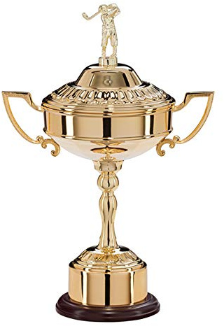 TrophyMaster Personalised Engraved Ryder Type Golf Cup, Gold Plated Golf Award