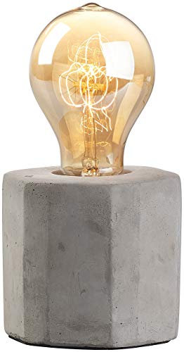 Lunartec Deko Tischleuchte: Dekorative Beton-Tischleuchte mit gewölbter Vintage-Schmucklampe (Betonlampe, Tischlampe Deko, LED Wohnzimmerleuchten)