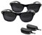 Esoes 2 Stück Pinhole Brille Sehkorrektur für Erwachsene & Kinder Schwarz, Schwarz