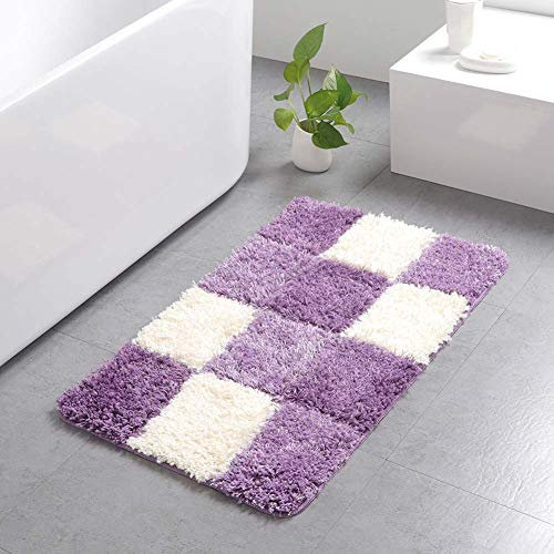 Homieco Tappeti Moderni da Bagno in Plaid Tappeti in Microfibra Morbida Lavaggio a Macchina Doccia Zerbino