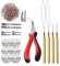 Microring Extensions Set: Microring Zange, Microring Nadel und Nanoringe mit Silikon (hellbraun)