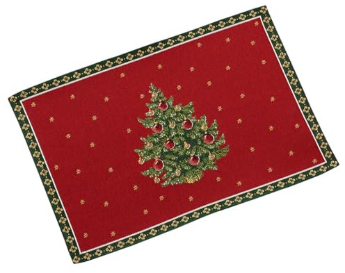 Villeroy & Boch – Toy's Delight Platzset Tannenbaum Mehrfarbig, Waschmaschinengeeignet, Gobelin Platzset Weihnachtsbaum, Tischset Weihnachten rechteckig, Baumwolle