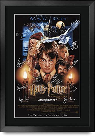 HWC Trading FR A3 Philosophers Stone Harry Potter Daniel Radcliffe Cadeaux imprimés affiche photo autographe signée pour les fans de cinéma - A3 Encadré
