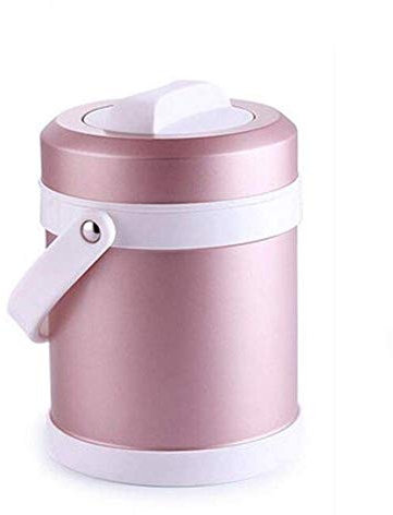 RANRANJJ Lonchera de 3 Niveles, Contenedor de Almuerzo de Acero Inoxidable Aislado apilable con Bolsa de Almuerzo portátil, Gran Capacidad (Color : Pink)
