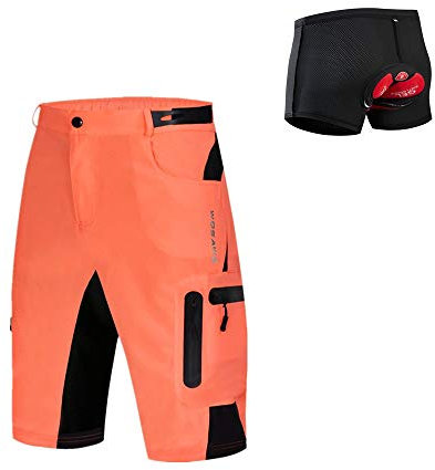 WOSAWE Shorts de Cyclisme Respirant Confortable Cuissard de VTT Vélo + 3D Gel Rembourrés sous-vêtement (Rose XXXL)