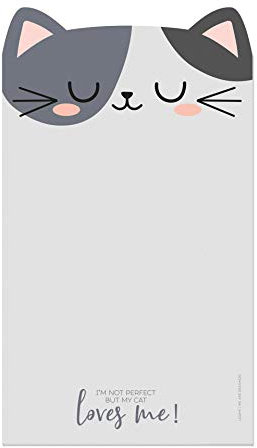 Legami Paper Thoughts Blocco Note con 70 Fogli Staccabili, Bianco (Kitty), 19 x 11 cm