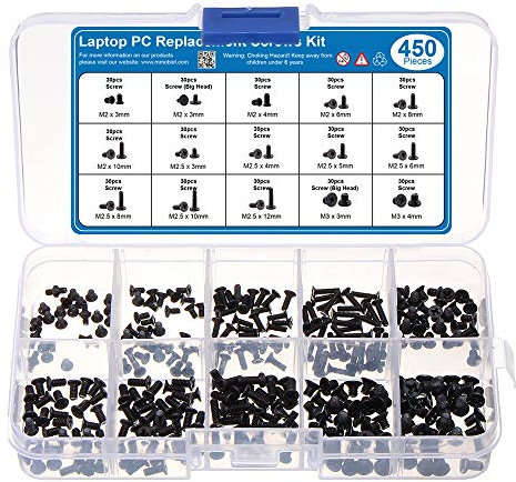 MMOBIEL Kit di 450 viti di ricambio per computer portatili HP, IBM, Lenovo, Toshiba, Gateway, Samsung, Dell, Sony, Acer, Asus, SSD Hard Disk SATA