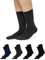 Snocks 4er Set Business Socken für Herren – Herrensocken mit atmungsaktiver Baumwolle ohne drückende Naht - Größe 39-42 - Farbe Mix (2x Schwarz + 1x Grau + 1x Blau)