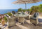 Destiny Sitzgruppe Malaga Luna 4X Sessel + Tisch Ø120x75cm, Natur meliert