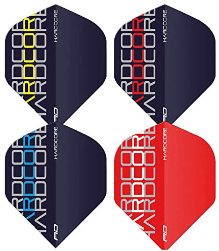 RED DRAGON Hardcore Auswahlpackung Extra Dicke Standard Dart Flights - 4 oder 5 Sätze pro Packung (12 oder 15 Flights insgesamt) je nach Packungsgröße (XT RD)